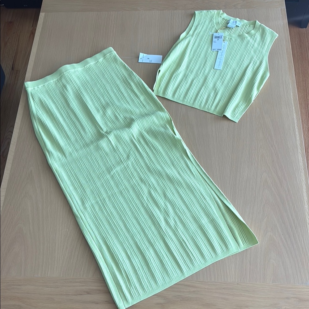 House of Harlow 1960 Green Maxi Pencil Skirt and tank